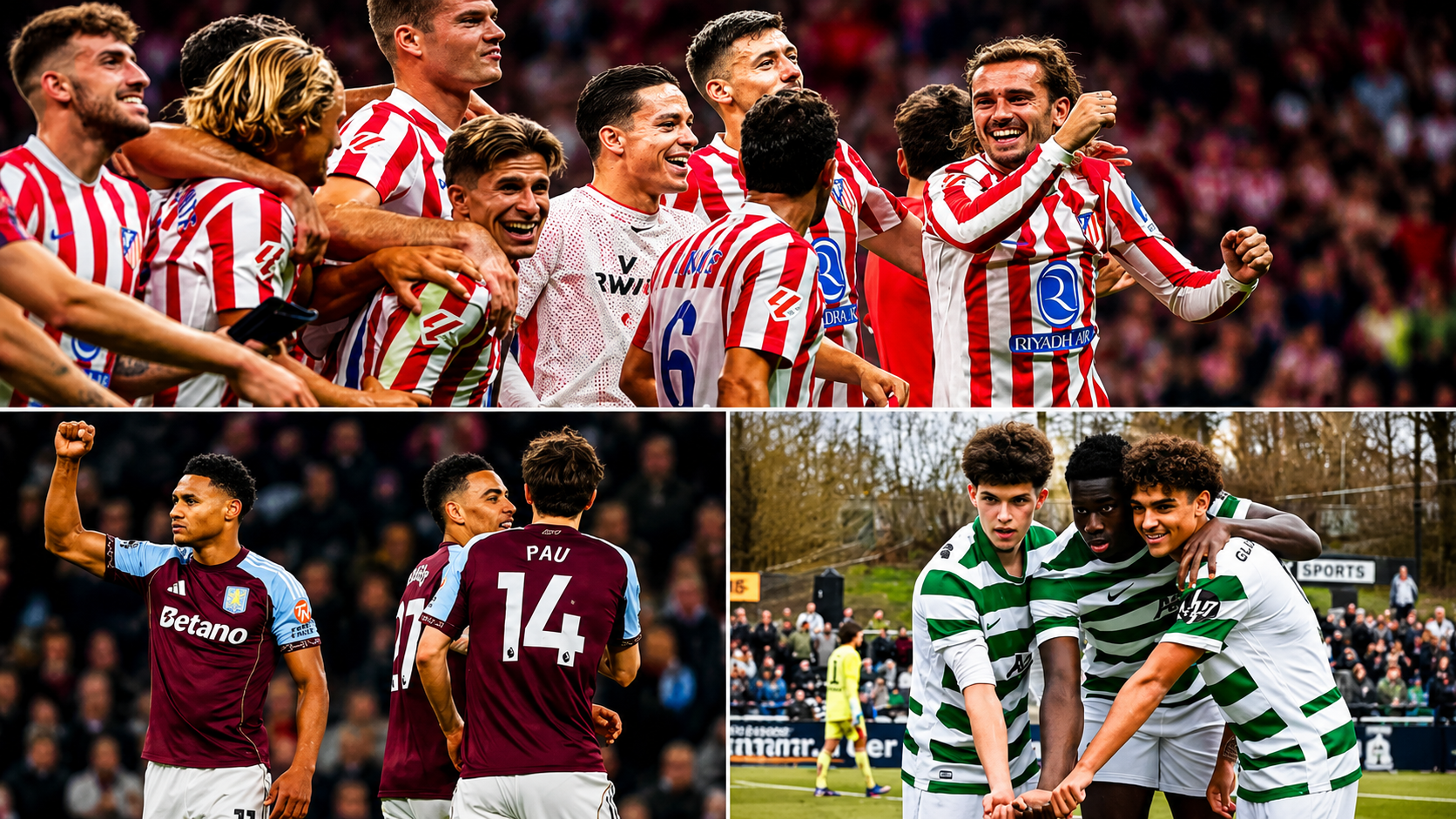 Image credit : @fdefutbol__, @astonvilla and @atleticouniverse via instagram